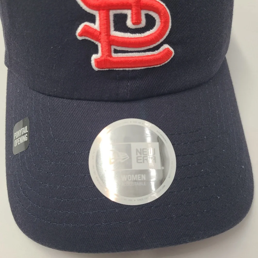Women St Louis Cardinals Hat Strapback New Era Blue Red MLB Ponytail Opening